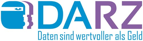 darz_logo Auf dem Logo des Darmstädter Rechenzentrums steht DARZ in blauen und violetten Großbuchstaben.